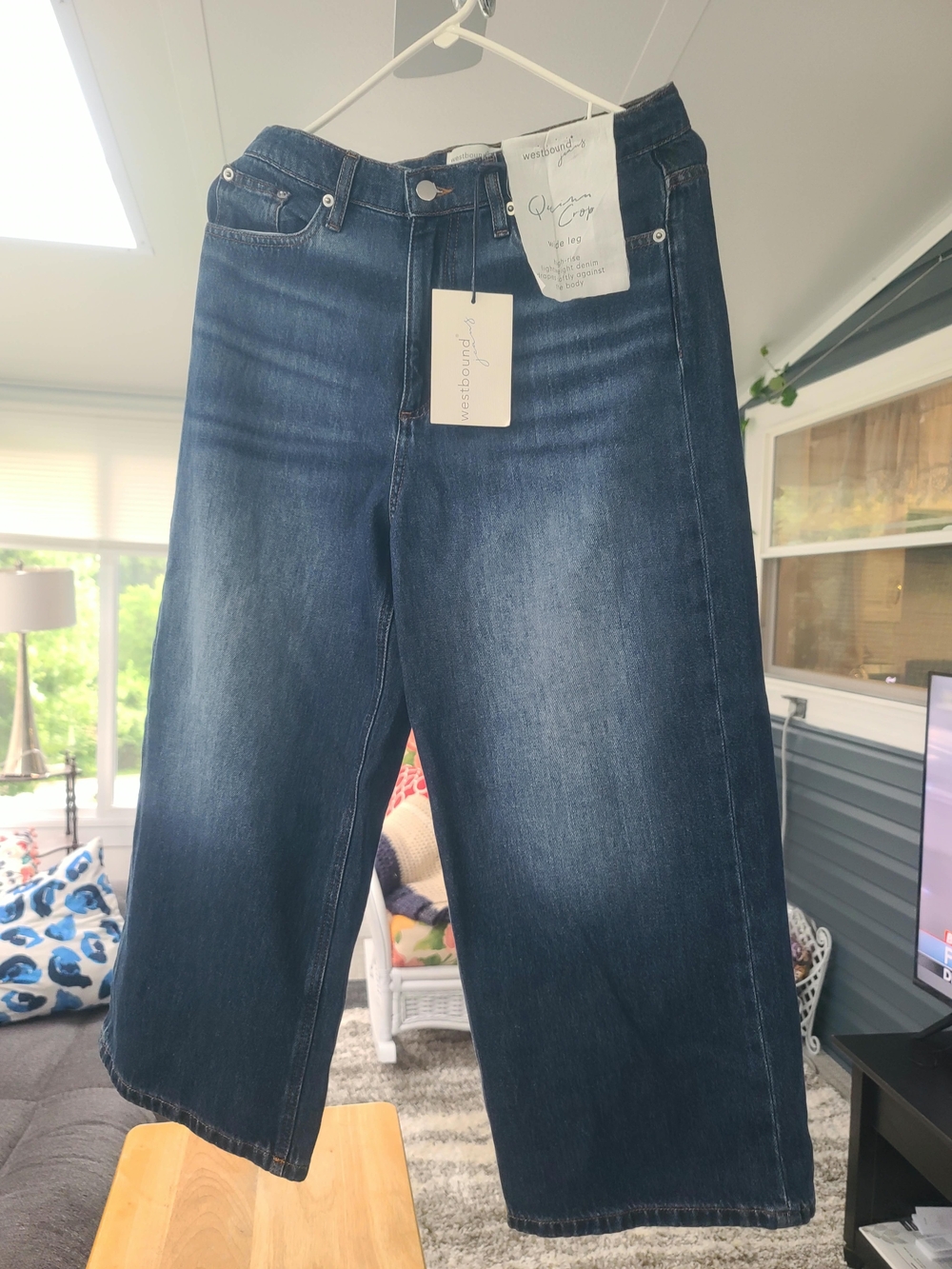 Westbound Wide-Leg High-Rise Jeans in Deep Blue Wash